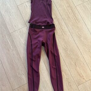 Sold out - ALO Yoga Women's Burgundy suit up Leggings and Tank